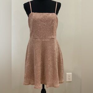 Lulus M Pink Adjustable Strap Sequin Mini with Liner and Back‎ Zipper